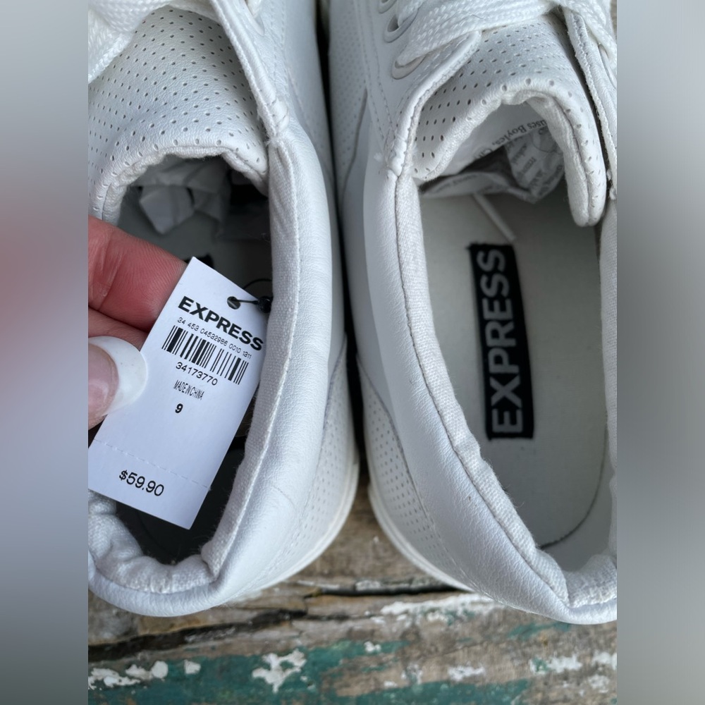 Express white tennis shoes womens 9 nwt - Picture 5 of 9